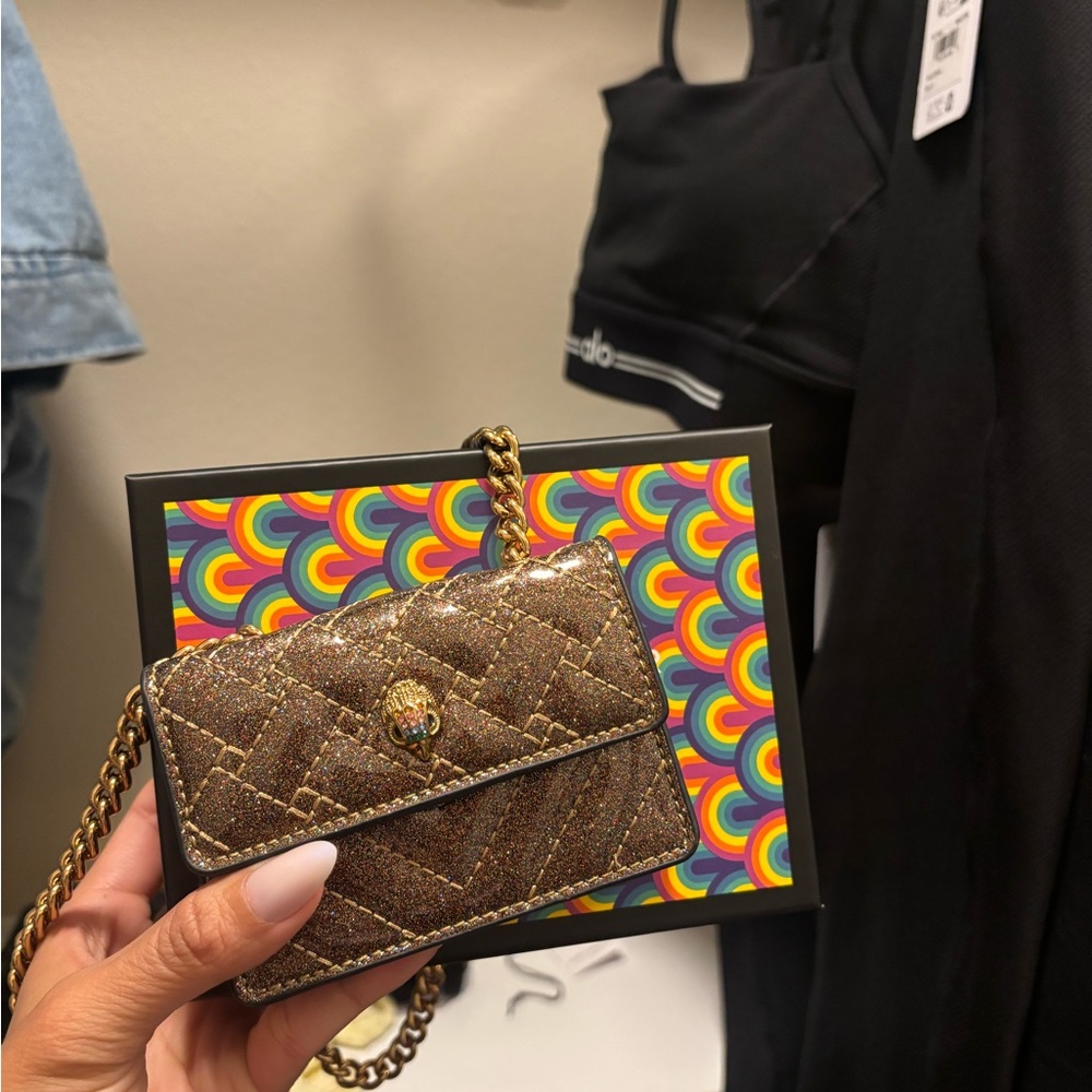 Kurt Geiger Gold Mini Bag with Quilted Design